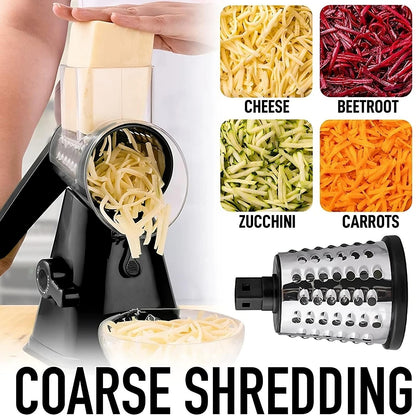 3-in-1 Rotary Cheese Grater & Vegetable Slicer